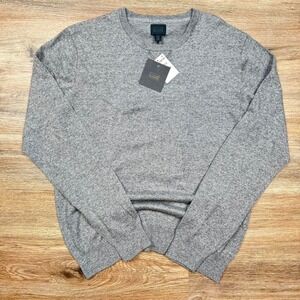 NWT grey knit cashmere blend 14th & union crewneck sweater